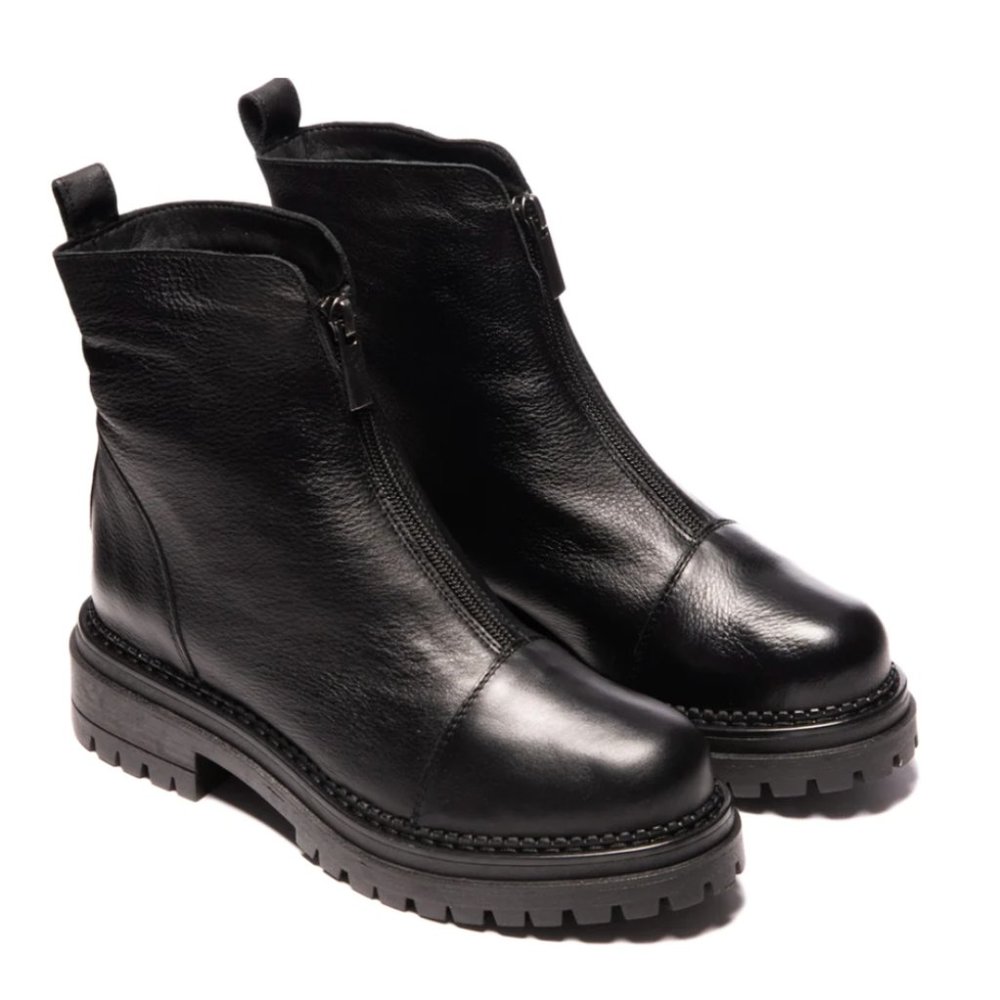 Black Zipper L'intervalle Boots
